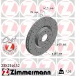 ZIMMERMANN 230.2366.52 - Jeu de 2 disques de frein avant