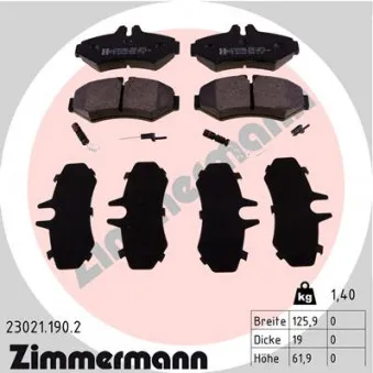Jeu de 4 plaquettes de frein arrière ZIMMERMANN OEM 8DB 355 008-651