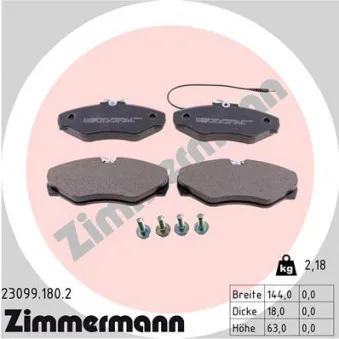ZIMMERMANN 23099.180.2 - Jeu de 4 plaquettes de frein avant
