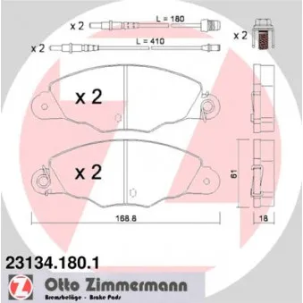 Jeu de 4 plaquettes de frein avant ZIMMERMANN OEM 425211