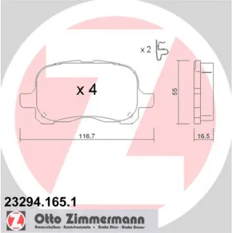 Jeu de 4 plaquettes de frein avant ZIMMERMANN OEM 0446502010
