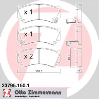 Jeu de 4 plaquettes de frein avant ZIMMERMANN OEM 5581064G01