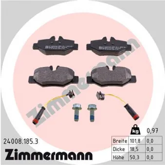 ZIMMERMANN 24008.185.3 - Jeu de 4 plaquettes de frein arrière