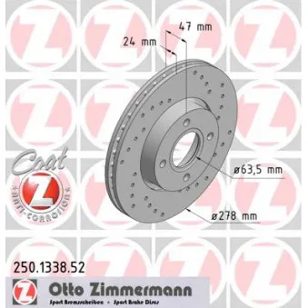 Jeu de 2 disques de frein avant ZIMMERMANN OEM 4056031