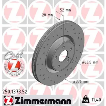 Jeu de 2 disques de frein avant ZIMMERMANN 250.1373.52