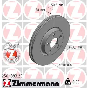 Jeu de 2 disques de frein avant ZIMMERMANN OEM BDR2788.20