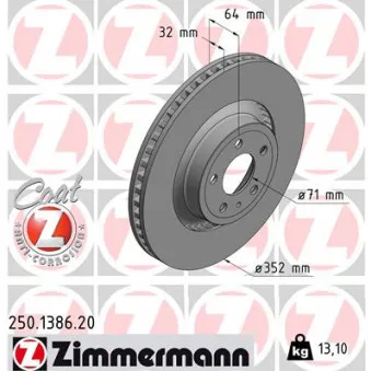 Jeu de 2 disques de frein avant ZIMMERMANN OEM GR3C1125EC