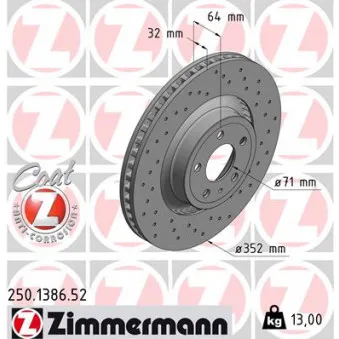 Jeu de 2 disques de frein avant ZIMMERMANN OEM GR3C1125EC