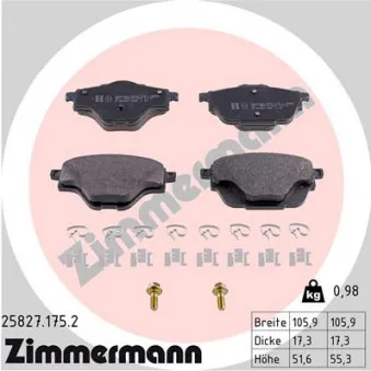 Jeu de 4 plaquettes de frein arrière ZIMMERMANN OEM BSG 65-200-045