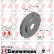 ZIMMERMANN 280.3153.52 - Jeu de 2 disques de frein avant