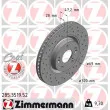 ZIMMERMANN 285.3519.52 - Jeu de 2 disques de frein avant