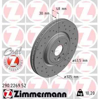 Jeu de 2 disques de frein avant ZIMMERMANN 290.2269.52