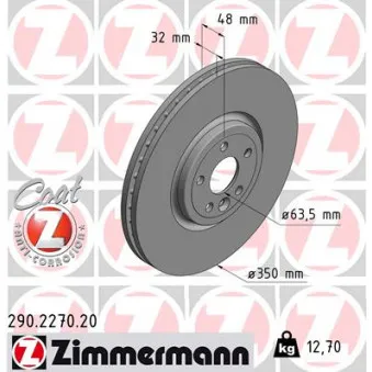 ZIMMERMANN 290.2270.20 - Jeu de 2 disques de frein avant