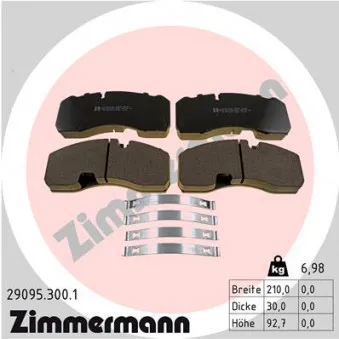 Jeu de 4 plaquettes de frein avant ZIMMERMANN OEM 0054202320