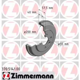 Tambour de frein ZIMMERMANN 370.5141.00