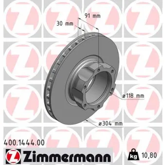 Jeu de 2 disques de frein avant ZIMMERMANN OEM A6684210112