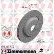 ZIMMERMANN 400.3697.20 - Jeu de 2 disques de frein arrière
