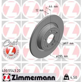 ZIMMERMANN 400.5543.20 - Jeu de 2 disques de frein arrière