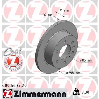 Jeu de 2 disques de frein arrière ZIMMERMANN OEM A9104230100