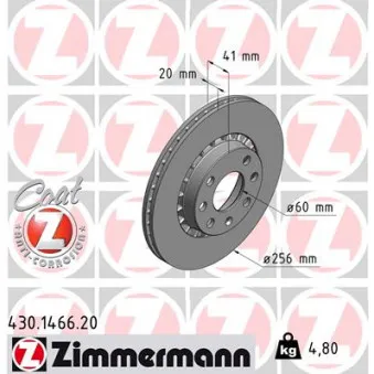 ZIMMERMANN 430.1466.20 - Jeu de 2 disques de frein avant