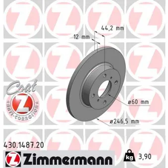 Jeu de 2 disques de frein avant ZIMMERMANN OEM 4700711