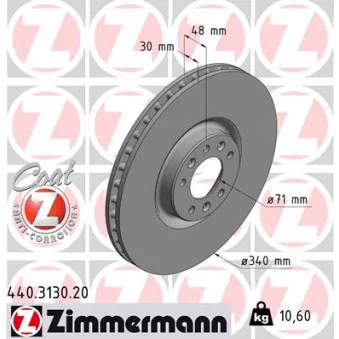 Jeu de 2 disques de frein avant ZIMMERMANN 440.3130.20