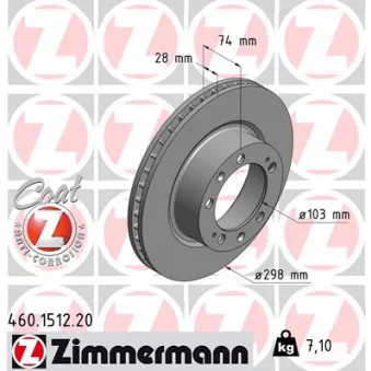ZIMMERMANN 460.1512.20 - Jeu de 2 disques de frein avant