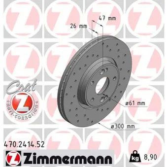 ZIMMERMANN 470.2414.52 - Jeu de 2 disques de frein avant