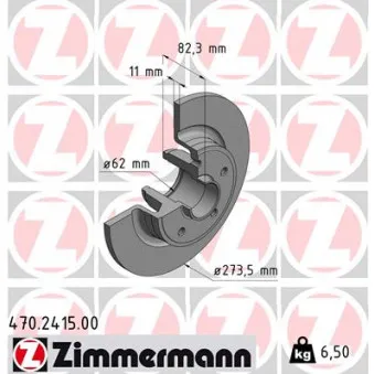 ZIMMERMANN 470.2415.00 - Jeu de 2 disques de frein arrière