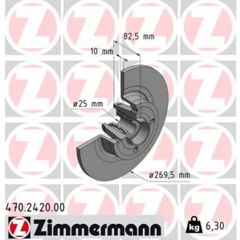 ZIMMERMANN 470.2420.00 - Jeu de 2 disques de frein arrière