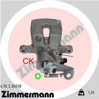 Étrier de frein arrière gauche ZIMMERMANN OEM 7701206344