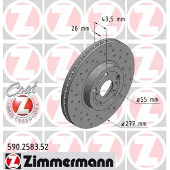 Jeu de 2 disques de frein avant ZIMMERMANN OEM 4351205040