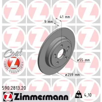 Jeu de 2 disques de frein arrière ZIMMERMANN OEM 4243152150