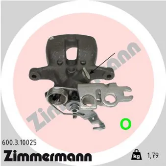 Étrier de frein arrière gauche ZIMMERMANN OEM 2K0615423