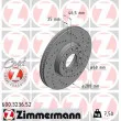 ZIMMERMANN 600.3236.52 - Jeu de 2 disques de frein avant