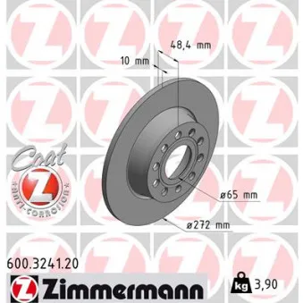 Jeu de 2 disques de frein arrière ZIMMERMANN 600.3241.20