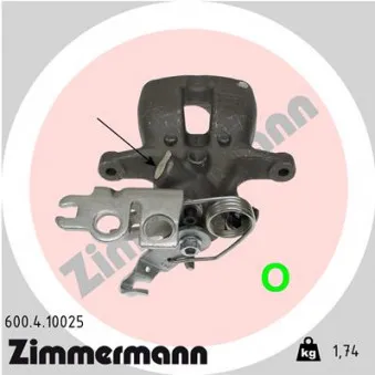 Étrier de frein arrière droit ZIMMERMANN OEM 2K0615424A