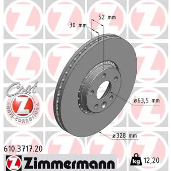 ZIMMERMANN 610.3717.20 - Jeu de 2 disques de frein avant