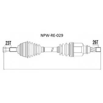 Arbre de transmission SAMAXX NPW-RE-029 pour RENAULT MEGANE 1.6 - 105cv