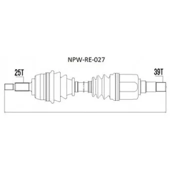 SAMAXX NPW-RE-027 - Arbre de transmission avant gauche