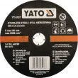 YATO YT-6107 - Disque à couper l'acier inoxydable 230 x 2 x 22 mm