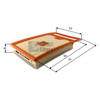 Filtre à air CLEAN FILTERS MA3449 pour AUDI A1 1.4 TDI - 90cv