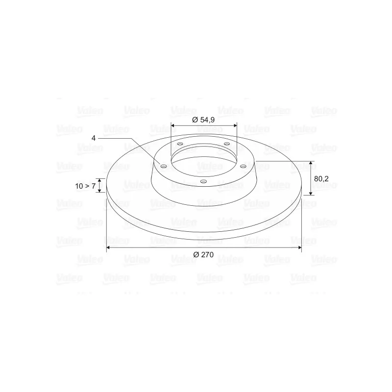 Jeu de 2 disques de frein arrière VALEO 197305 - Visuel 1