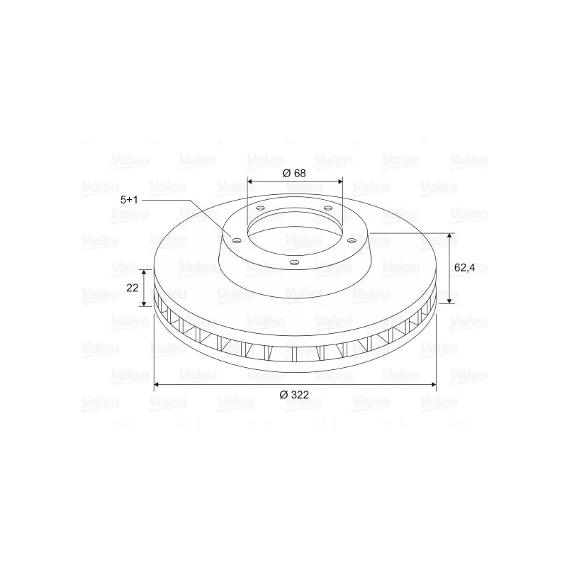 Jeu de 2 disques de frein arrière VALEO 197671 - Visuel 1