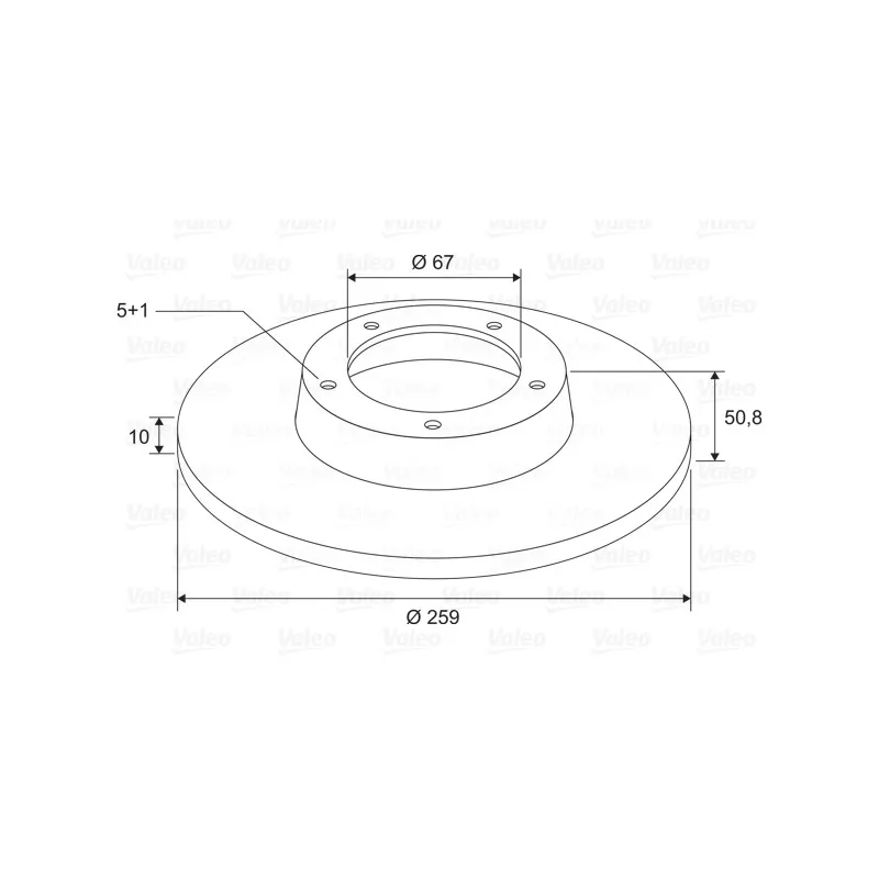 Jeu de 2 disques de frein arrière VALEO 197779 - Visuel 1
