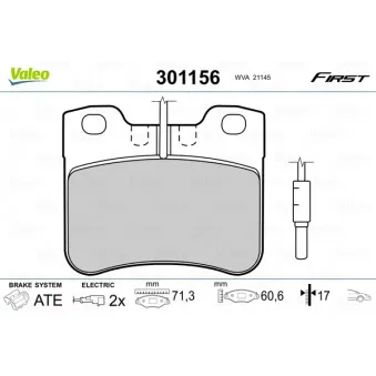 Jeu de 4 plaquettes de frein avant VALEO OEM 425321