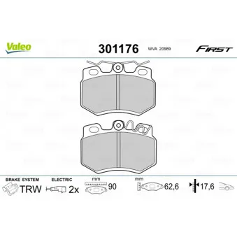 Jeu de 4 plaquettes de frein avant VALEO OEM 425077