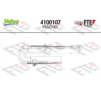 VALEO 4100107 - Tirette à câble, commande d'embrayage