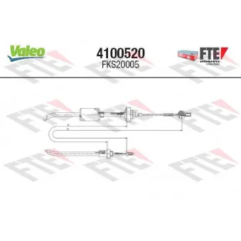 VALEO 4100520 - Tirette à câble, commande d'embrayage