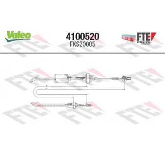 Tirette à câble, commande d'embrayage VALEO OEM 7700787470